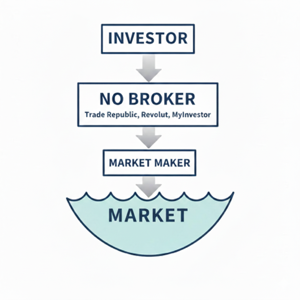 Cascade Investor -> NoBroker -> Market Maker -> Market