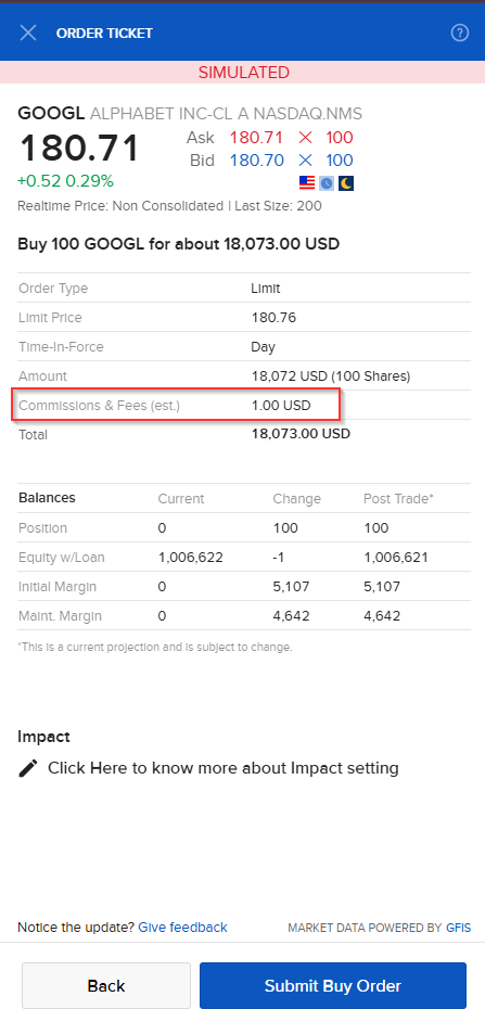 IBKR Commission plan estimation