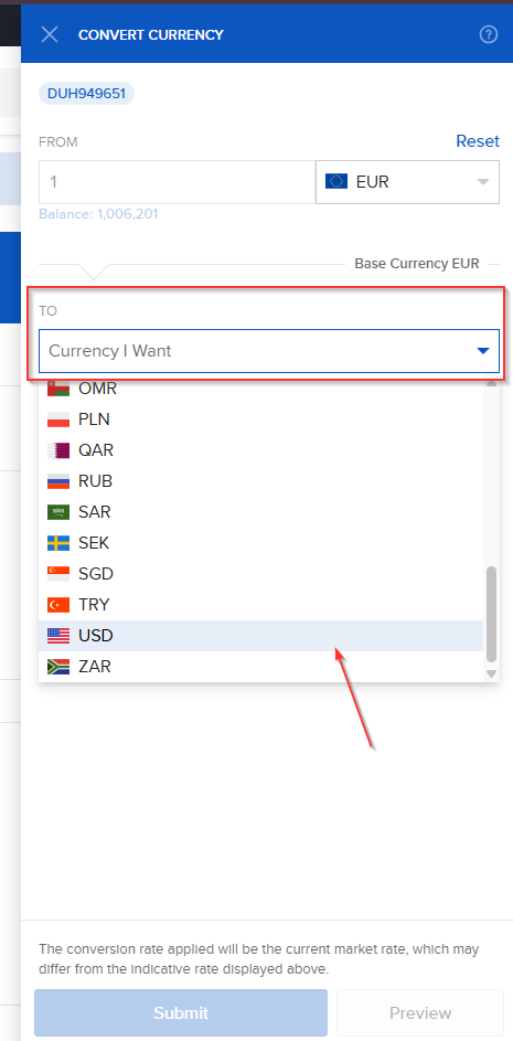 IBKR Currency exchange from Portfolio Positions