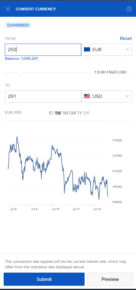 IBKR Currency exchange from Portfolio Positions