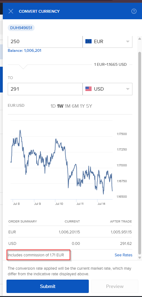 IBKR Currency exchange from Portfolio Positions