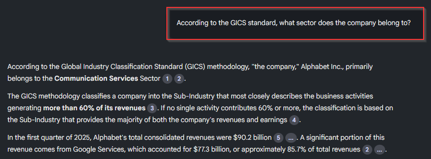 GICS Search Notebook LM