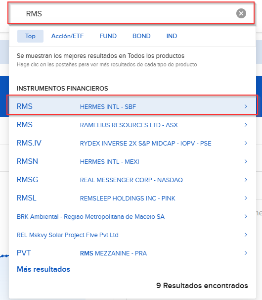 IBKR Ticker RMS - Hermes